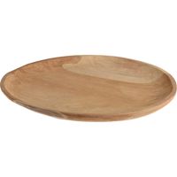 Kaarsenbord/decoratie schaal - teak hout - D40 x H2 cm   -