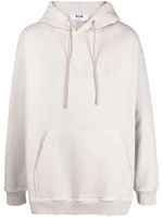 MSGM hoodie à logo ton sur ton imprimé - Gris