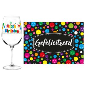 Happy Birthday cadeau glas 40 jaar verjaardag en Gefeliciteerd kaart