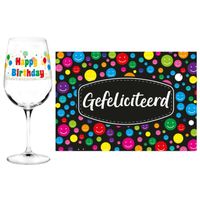 Happy Birthday cadeau glas 40 jaar verjaardag en Gefeliciteerd kaart