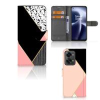 OnePlus Nord 2T | Book Case | Zwart Roze Vormen