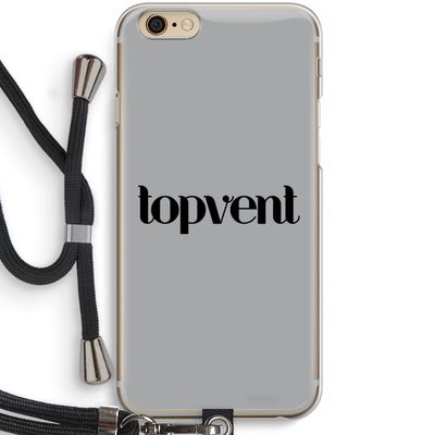 Topvent Grijs Zwart: iPhone 6 / 6S Transparant Hoesje met koord