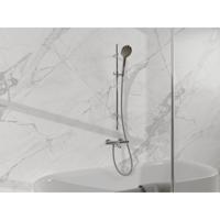 Fortifura Calvi Badkraan - met glijstangset - ronde handdouche - metalen doucheslang - chroom SW767487/SW496814/SW767373/SW720223