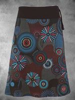 Brown Cotton-Blend Printed Skirt