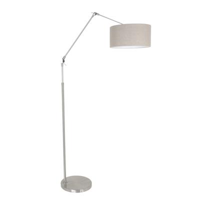 Steinhauer Vloer LeeslampPrestige Chic RVS met 40cm taupe lampenkap - 8101ST