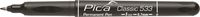 Pica 533/46 permanent pen 0,7mm rond zwart - thumbnail
