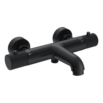 Badmengkraan Thermostatisch BWS Ridged Hartafstand 15 cm Mat Zwart