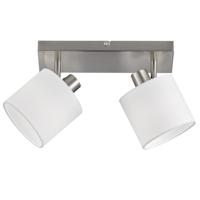 Trio PlafondspotTommy 2-lichts RVS met wit - R80332001