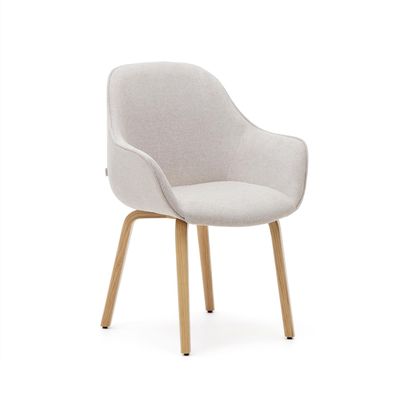 Kave Home Eetkamerstoel 'Aleli' Chenille, kleur Beige