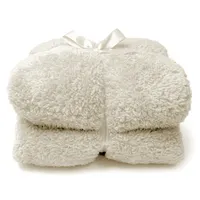 Plaid Teddy Dove White Fleece Wit Unique Living - thumbnail
