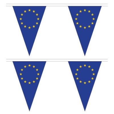 2x stuks polyester vlaggenlijn Europa 5 meter