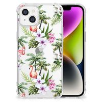 iPhone 14 Case Anti-shock Flamingo Palms