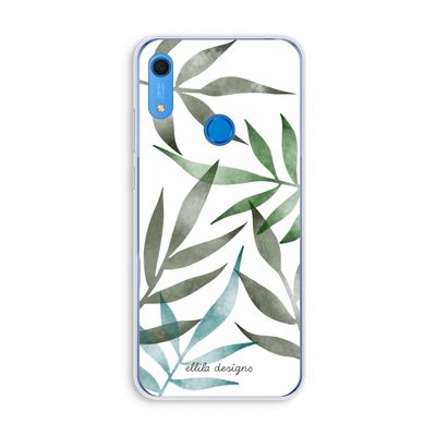 Tropical watercolor leaves: Huawei Y6s Transparant Hoesje