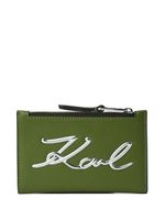 Karl Lagerfeld portefeuille à plaque logo K/Signature - Vert - thumbnail