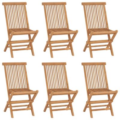 Tuinstoelen 6 st inklapbaar massief teakhout