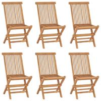 Tuinstoelen 6 st inklapbaar massief teakhout