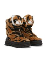 Dolce & Gabbana Kids bottines en fourrure artificielle à design Tigre - Noir