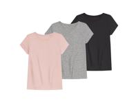 pepperts! Kinderen meisjes T-shirts, 3 stuks, met ronde hals  (146/152, Roze/grijs/zwart) - thumbnail