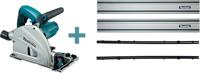 Makita sp6000j1x2 invalcirkelzaag | 2 geleiderails + koppelstukken | 1300w 165mm - sp6000j1x2