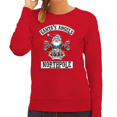 Foute Kersttrui sweater - Santas angels Northpole - rood - voor dames - kerstkleding Foute Kersttrui sweater - Santas angels Northpole - rood - voor dames - kerstkleding