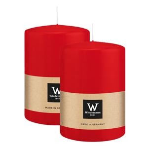 Cilinderkaars/stompkaars groot - 2x - rood - 15 x 10 cm - 113 branduren