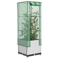 VidaXL Plantenbak verhoogd met kashoes 40x40x139 cm rattanlook