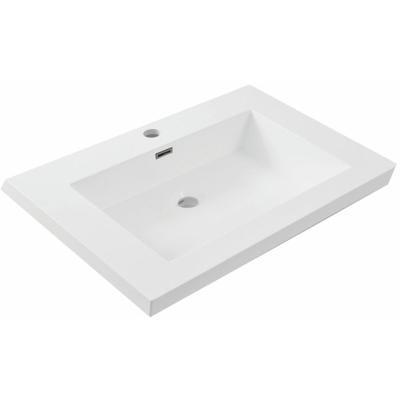 Wiesbaden Vision Wastafel Enkel - met 1 Kraangat - 60x46x5.5cm - Kunstmarmer - Glans Wit Wiesbaden Vision Wastafel Enkel - met 1 Kraangat - 60x46x5.5cm - Kunstmarmer - Glans Wit