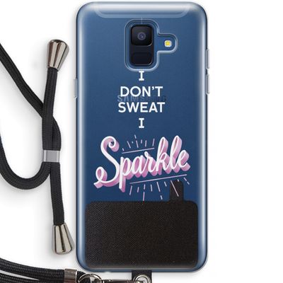 Sparkle quote: Samsung Galaxy A6 (2018) Transparant Hoesje met koord