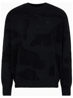 Emporio Armani pull à motif camouflage - Noir