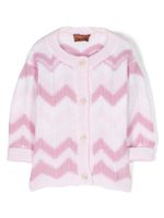 Missoni Kids haut en laine à motif zigzag - Rose