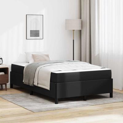 Bedframe met matras met matras Zwart 120 x 190 cm Kunstleer
