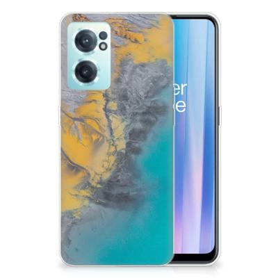 OnePlus Nord CE 2 5G | TPU | Siliconen hoesje | Marble Blue Gold