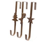 Deurhanger ijzer l11b7h29 cm bruin assorti kerstbal hangdeco kerst Decoris - Decoris
