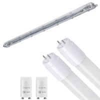 LED Waterdichte TL Armatuur met T8 G13 Buizen - Velvalux Strela - 120cm - Dubbel - Koppelbaar - Waterdicht IP65 - 32W 4320lm - 840 Natuurlijk Wit 4000K | Vervangt 268W