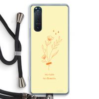 No rain no flowers: Sony Xperia 5 II Transparant Hoesje met koord