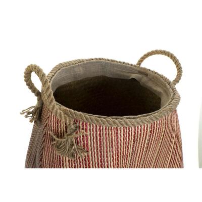 Mand DKD Home Decor Blauw Rood Natuurlijke Vezel 40 x 40 x 45 cm (2 Stuks)