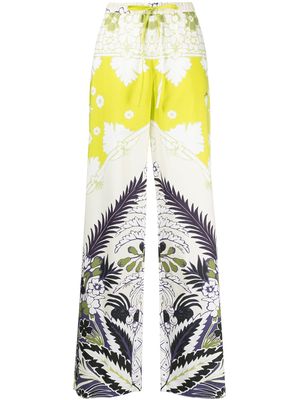 Valentino Garavani pantalon à fleurs - Jaune