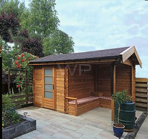 Woodpro Blokhut/Tuinhuis Veluwe 400x250 cm- Plat dak- Hout- Woodpro