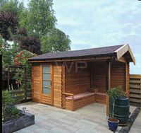 Woodpro Blokhut/Tuinhuis Veluwe 400x250 cm- Plat dak- Hout- Woodpro