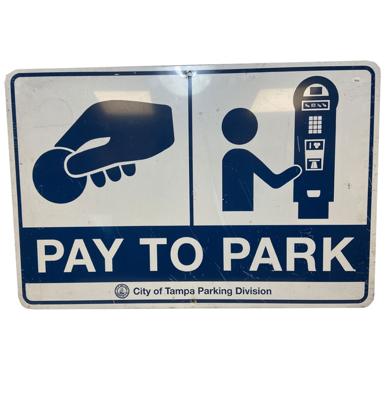 Pay To Park Straatbord - Origineel