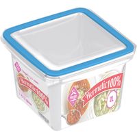 10x Voorraad/vershoudbakjes 2 liter transparant/blauw plastic