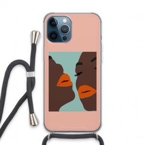 Orange lips: iPhone 13 Pro Max Transparant Hoesje met koord