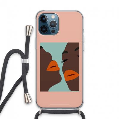 Orange lips: iPhone 13 Pro Max Transparant Hoesje met koord