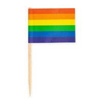 50x Gekleurde regenbogen cocktailprikkertjes/kaasprikkertjes 8 cm