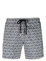 Moncler short de bain à motif monogrammé - Bleu - thumbnail