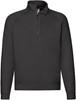 Fruit Of The Loom F382 Premium Zip Neck Raglan Sweat - Black - 3XL