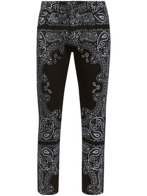 Philipp Plein jean skinny à motif cachemire - Noir