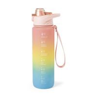 Motivatie waterfles 1 liter - regenboog - thumbnail