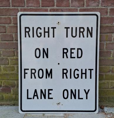 Right Turn On Red Amerikaans Verkeersbord - Origineel - 76 x 61cm