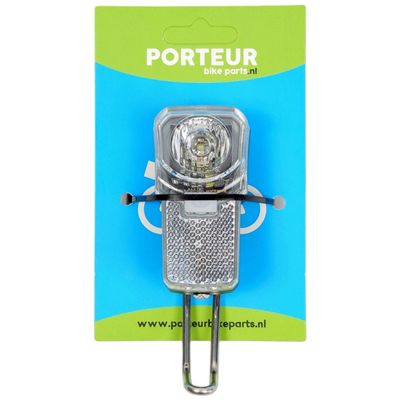Porteur Koplamp met rvs beugel clearly